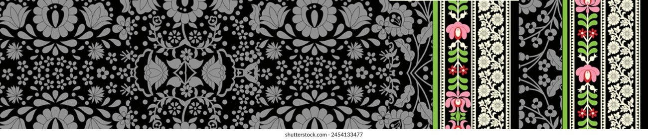 Ilustración de diseño de borde barroco digital para impresión textil para pintura digital. Diseño Para Cubierta, Tela, Textil, Papel de Envoltura, Fondos de pantalla de Antiguas Abstractas y Tarjeta de regalo
