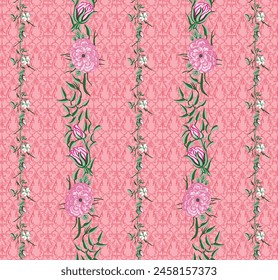 Digital Baroque Border Motif Design Illustration Artwork for Textile Print for Digital Painting. Design For Cover, Fabric, Textile, Wrapping Paper Abstract Vintage Wallpapers and Gift Card