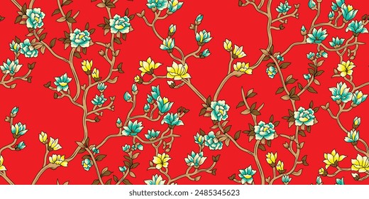 Digital Baroque Border Motif Design Illustration Artwork for Textile Print for Digital Painting. Design For Cover, Fabric, Textile, Wrapping Paper Abstract Vintage Wallpapers and Gift Card