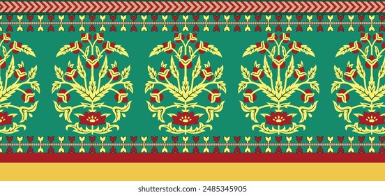 Digital Baroque Border Motif Design Illustration Artwork for Textile Print for Digital Painting. Design For Cover, Fabric, Textile, Wrapping Paper Abstract Vintage Wallpapers and Gift Card