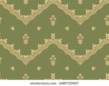 Digital Baroque Border Motif Design Illustration Artwork for Textile Print for Digital Painting. Design For Cover, Fabric, Textile, Wrapping Paper Abstract Vintage Wallpapers and Gift Card