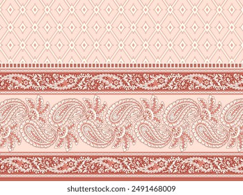 Digital Baroque Border Motif Design Illustration Artwork for Textile Print for Digital Painting. Design For Cover, Fabric, Textile, Wrapping Paper Abstract Vintage Wallpapers and Gift Card