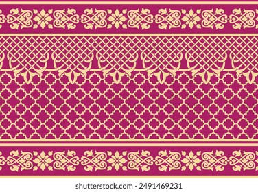 Illustration numérique baroque de la bordure Motif de conception d'illustration pour l'impression textile pour la peinture numérique. Conception Pour Couverture, Tissu, Textile, Papier de recouvrement  Abstrait Vintage Fonds d'écran et Cartes cadeau