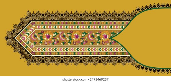 Digital Baroque Border Motif Design Illustration Artwork for Textile Print for Digital Painting. Design For Cover, Fabric, Textile, Wrapping Paper Abstract Vintage Wallpapers and Gift Card
