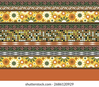 Digital Baroque Border Motif for digital Shirts and printings
