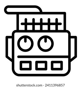 Digital basket icon outline vector. Cooking digital diet. Oven heat
