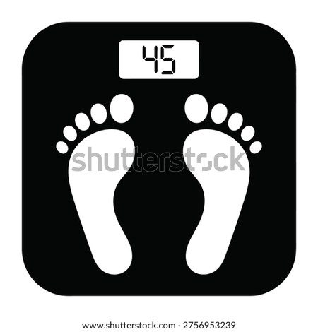 Digital bathroom scale showing a weight measurement of forty-five kilograms