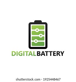 Digital battery logo template design