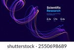 Digital Big Data Flow Vector Background. Big Data Technology Lines. Abstract Science Technology Illustration. Big Data Neural Network Background Concept. AI Visualization Concept. Vector.