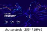 Digital Big Data Flow Vector Background. Big Data Technology Lines. Abstract Science Technology Illustration. Big Data Neural Network Background Concept. AI Visualization Concept. Vector.