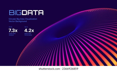 Digital Big Data Flow Vector Background. Big Data Technology Lines. Abstract Science Technology Illustration. Big Data Neural Network Background Concept. AI Visualization Concept. Digital Universe Vec