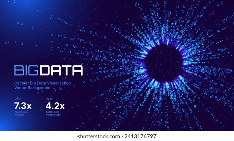 Fondo vectorial de flujo de datos digitales de gran tamaño. Líneas de Tecnología de Big Data. Resumen Ilustración de Tecnología de la Ciencia. Concepto de fondo de red neuronal de Big Data. Concepto de visualización de IA. Ilustración vectorial.