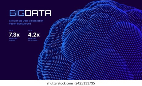 Digital Big Data Flow Vector Background. Big Data Technology Lines. Abstract Science Technology Illustration. Big Data Neural Network Background Concept. AI Visualization Concept. Vector Illustration