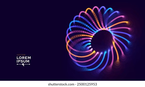 Digital Big Data Flow Vector Background. Big Data Technology Lines. Abstract Science Technology Illustration. Big Data Neural Network Background Concept. AI Visualization Concept. Digital Vector.