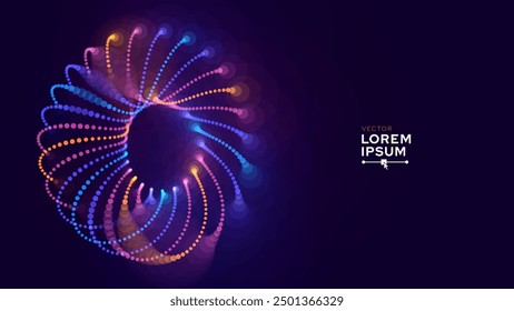 Digital Big Data Flow Vector Background. Big Data Technology Lines. Abstract Science Technology Illustration. Big Data Neural Network Background Concept. AI Visualization Concept. Digital Vector.