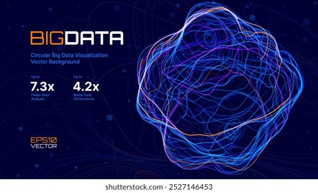 Plano De Fundo Do Vetor De Fluxo De Big Data Digital. Grandes Linhas Tecnológicas De Dados. Ilustração da tecnologia da ciência abstrata. Conceito De Fundo De Rede Neural De Big Data. Conceito de visualização de IA. Vetor.