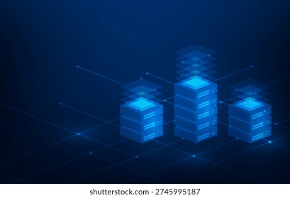 digital big data server online technology network on blue background. vector illustration fantastic technology. vector illustration fantastic technology.