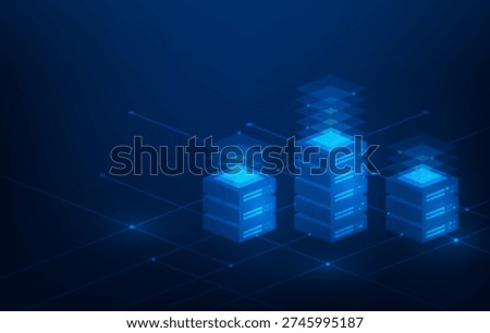 digital big data server online technology network on blue background. vector illustration fantastic technology. vector illustration fantastic technology.