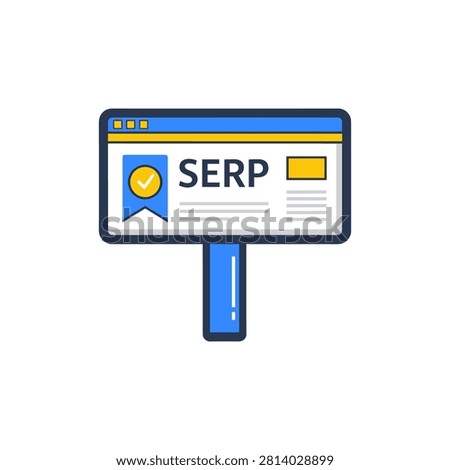 Digital billboard displaying SERP results with a checkmark representing successful search engine optimization during an online advertising strategy.