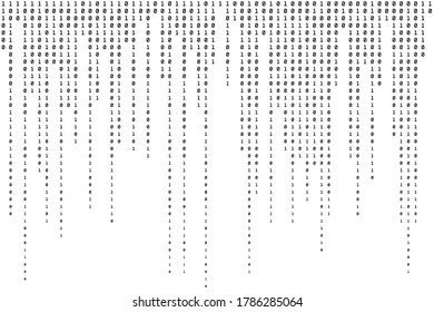 Digital Binary Background. Black and White Pattern. Abstract Backdrop. Vector illustration