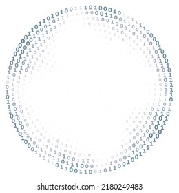 Digital binary circular frame of zeros and ones. Vector graphic pattern