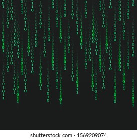 Digital binary code.  Abstract futuristic cyberspace with binary code. Vector illustration