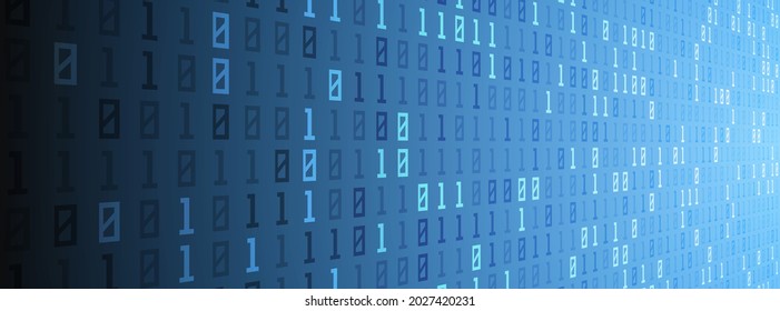 Digital binary code data background, computer numbers, technological concept