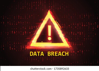 Digital Binary Code Data Breach. Hacked Computer Error Concept. Vector Illustration.