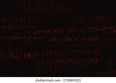 Digital Binary Code Data Breach. Hacked Computer Error Concept. Vector Illustration.