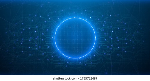 Digital binary code matrix background. Scientific technology data binary code network conveying connectivity. Modern abstract network science connection technology line dot and graphic design. Vector