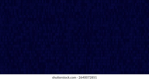 Digital binary code matrix background - 3D rendering of a scientific technology data binary code network conveying connectivity, complexity and data flood 