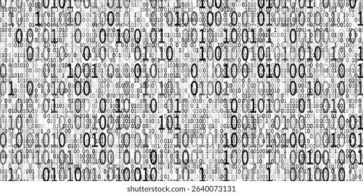 Digital binary code matrix background - 3D rendering of a scientific technology data binary code network conveying connectivity, complexity and data flood 