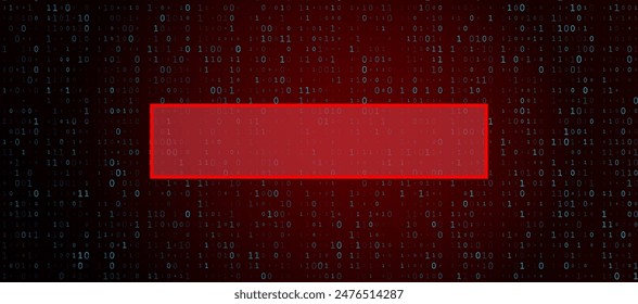 Digital Binary Code on Dark Red Background. Data Breach