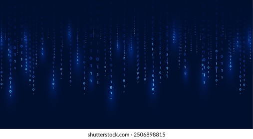 digital binary code and streaming data wallpaper design vector