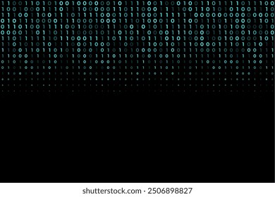 digital binary code tech matrix wallpaper with falling numbers design vector