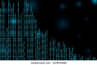 Digital binary code zero one matrix dark background.1.0. Banner, pattern for Technology computer graphic website internet. Space for yor text