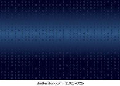 Digital binary data on blue gradient background. Vector illustration, EPS10. Use as background, backdrop, image montage, or visual content for modern, science, technology, cyberspace, hacking concepts