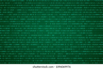 Digital binary data and streaming binary code background. Matrix background with digits 1.0. Vector illustration