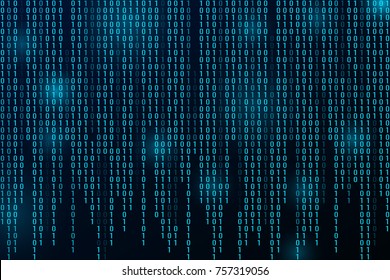 Digitale Binärdaten und streaming-Binärkode-Hintergrund. Matrix-Hintergrund mit Ziffern 1.0. Vektorgrafik