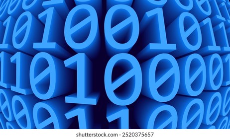 Digital Binary Numbers 0 and 1 Code Background. Abstract Futuristic Binary Code. Technology or Computer Science Hacking Programming Concept Backdrop. Vector Illustration.