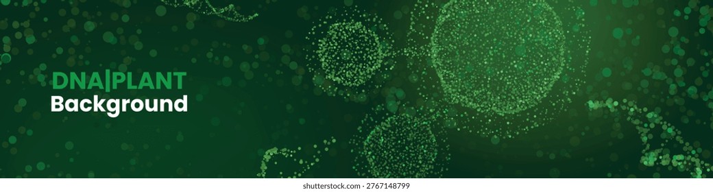 Digital biology background featuring dna plant and organic connections