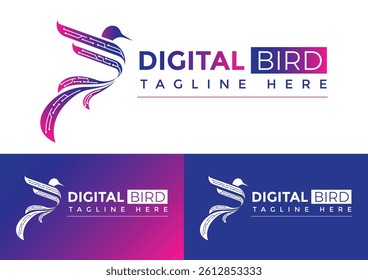 Digital Bird logo design template