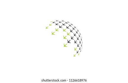 digital bird technology logo icon vector