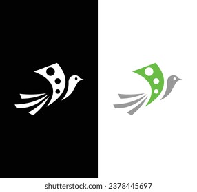Digital Birds Logo Design. Black and White Logo. Usable for Business Logos. Flat Vector Logo Design Template