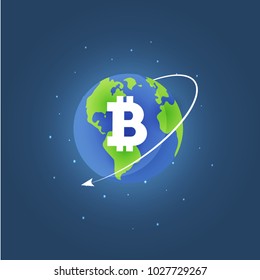 digital bitcoin crypto currency vector background. Bitcoin vector illustration background