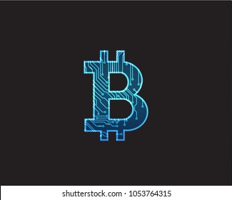 digital bitcoin crypto currency vector background. Bitcoin vector illustration background