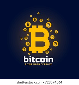 digital bitcoin crypto currency vector background