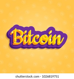 Digital bitcoin cryptocurrency, vector background. 