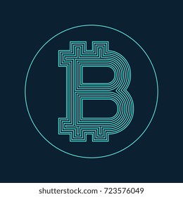 digital bitcoin currency symbol vector design