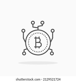 Digital bitcoin line icon. Editable stroke and pixel perfect. Can be used for digital product, presentation, print design and more.